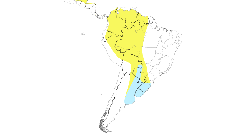 Range Map (South): Buff-breasted Sandpiper