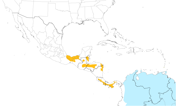 Range Map (Central): Fork-tailed Flycatcher