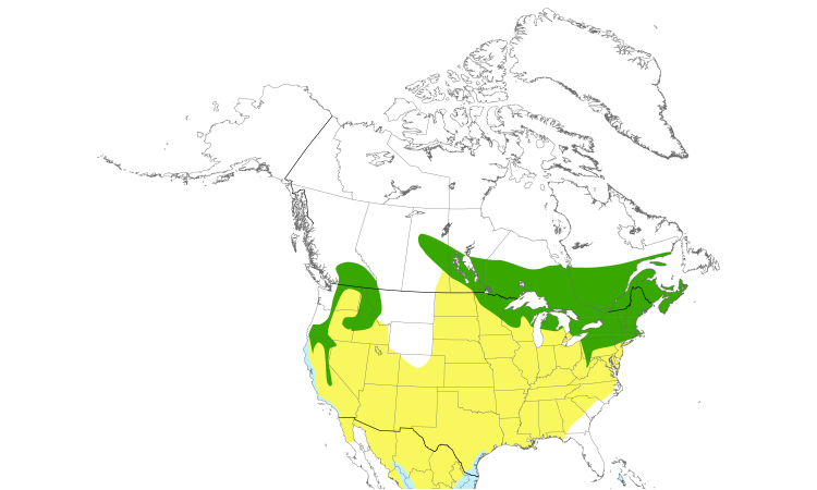 Range Map (North): Nashville Warbler