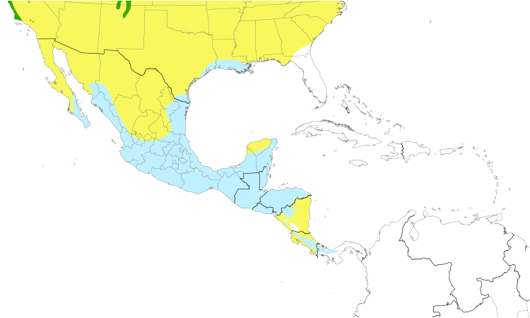 Range Map (Central): Wilson's Warbler