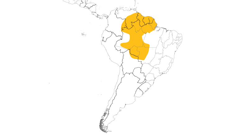 Range Map (South): Pompadour Cotinga